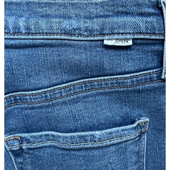 MOTHER The Tripper Ankle Fray Jeans Women Size 24 Blue Denim High Rise Flare - Picture 8 of 8